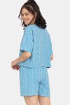 Rosaline Disco Daze Knit Cotton Shorts Set - Starlight Blue — thumbnail 3